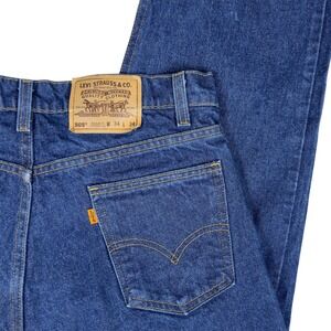 Vtg Levi's 505 Jeans Men's 33x34 Orange Tab USA Made 1998 Dark Wash Straight Leg
